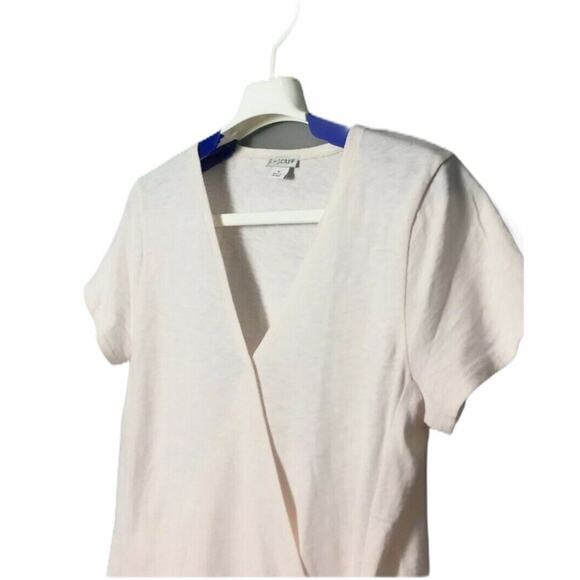 J. Crew Tie Wrap T Shirt Womens Size Small Subtle Pink V neck Short Sleeve NWOT - Picture 3 of 9